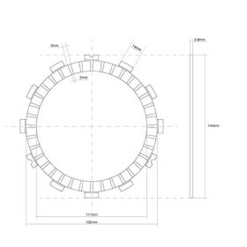 Disque d'embrayage FCC 12 dents D interne 144 mm pour KAWASAKI