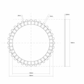 Gasket disque d'embrayage FCC 32 dents diamètre intérieur 139 mm diamètre extérieur 110 mm