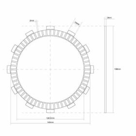 Disque d'embrayage FCC avec joint 12 dents D. intérieur 158 mm D. extérieur 122,5 mm