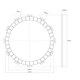Disco frizione FCC guarnito 12 Denti D. interno 161mm per KAWASAKI