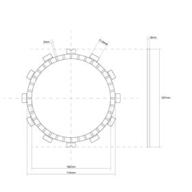 Disco frizione FCC guarnito 12 Denti D. interno 127mm per SUZUKI