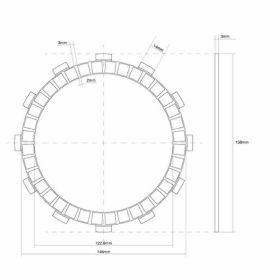 Disco frizione FCC guarnito 12 Denti D. interno 158mm per SUZUKI