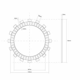 Disco frizione FCC guarnito 16 Denti D. interno 134mm per YAMAHA