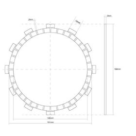 Disque d'embrayage FCC 12 dents diamètre intérieur 166 mm pour YAMAHA