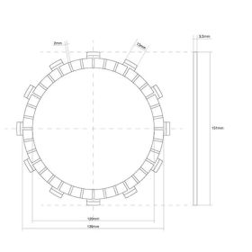 Disco frizione FCC guarnito 12 Denti D. interno 151mm per HONDA