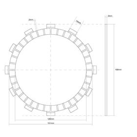 Disque d'embrayage FCC scellé 12 dents diamètre intérieur 166 mm pour YAMAHA