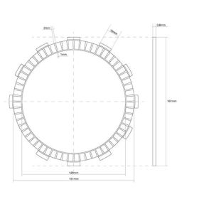 Joint de disque d'embrayage FCC 12 dents diamètre intérieur 161 mm pour HONDA