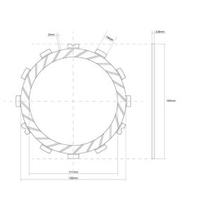 Joint disque d'embrayage FCC 12 dents diamètre intérieur 144 mm diamètre extérieur 111 mm