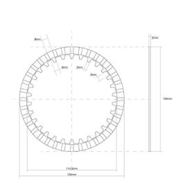 Disco frizione FCC guarnito 30 Denti D. interno 134mm per YAMAHA