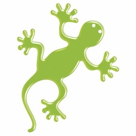 3D Aufkleber T4TUNE fluoreszierender grüner Gecko