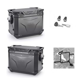 Kit valigie laterali GIVI TREKKER OUBTBACK EVO alluminio nero 48L per MOTO MORINI X-CAPE
