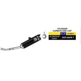 ARROW genehmigte Slip-On Auspuff Thunder Black Aluminium Carbon Kappe für Yamaha WR 125 R