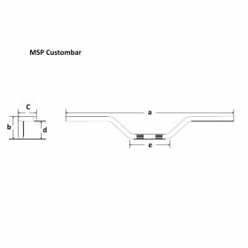 FEHLING Custom Chrome Lenker Stahl D.25,4mm 850mm