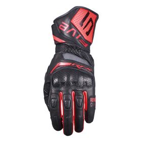 Motorcycle Gloves FIVE RFX SPORT EVO Summer Leather Gloves Black Red Fluo