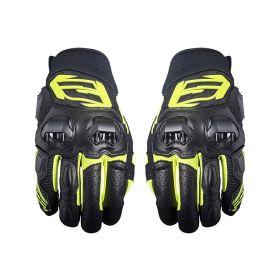 Guanti Moto FIVE SF3 Estivi in Pelle Nero Giallo Fluo