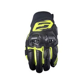 Motorcycle Gloves FIVE SF3 Summer Leather Black Fluo Yellow