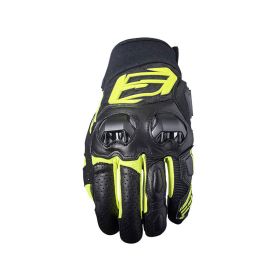 Guanti Moto FIVE SF3 Estivi in Pelle Nero Giallo Fluo