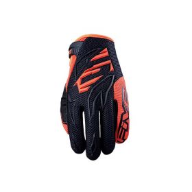 Motocross Handschuhe FIVE MXF3 Sommer Schwarzes Fluo-Orange