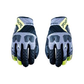 Motorcycle Gloves FIVE TFX3 AIRFLOW Summer Grey Fluoyellow