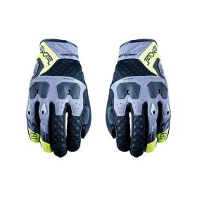 Guanti Moto FIVE TFX3 AIRFLOW Estivi Grigio Giallo Fluo