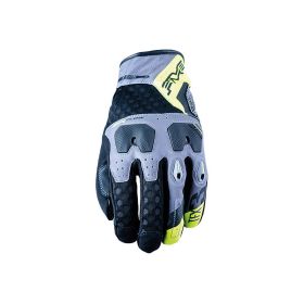 Guanti Moto FIVE TFX3 AIRFLOW Estivi Grigio Giallo Fluo