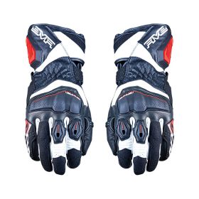Guanti Moto FIVE RFX4 EVO Estivi in Pelle Nero Bianco Rosso