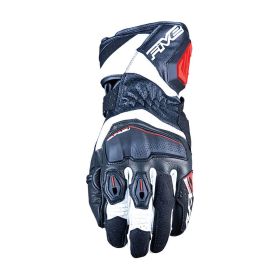 Guanti Moto FIVE RFX4 EVO Estivi in Pelle Nero Bianco Rosso