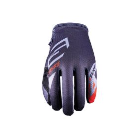 Guanti Motocross FIVE MXF4 Estivi Scrub Grigio Rosso Fluo