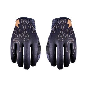 Motocross Gloves FIVE MXF4 Summer Thunderbolt Black Gold