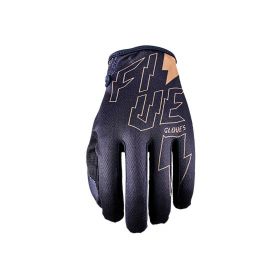 Motocross Gloves FIVE MXF4 Summer Thunderbolt Black Gold