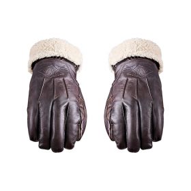 Motorcycle Gloves FIVE MONTANA Winter Leather Brown Waxed