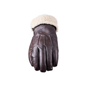 Motorrad-Handschuhe FIVE MONTANA Winter Leder Braun gewachst