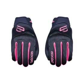Women Motorcycle Gloves FIVE GLOBE EVO Summer Black Fluo Pink