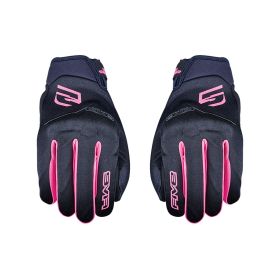 Guanti Moto Donna FIVE GLOBE EVO Estivi Nero Rosa Fluo