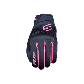Guanti Moto Donna FIVE GLOBE EVO Estivi Nero Rosa Fluo