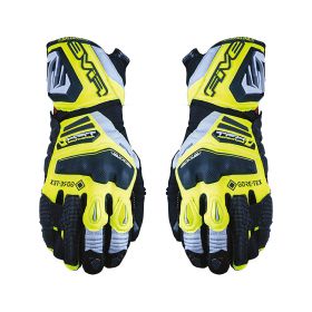 Motorcycle Gloves FIVE TFX1 GTX Summer Waterproof Fluo Yellow Grey