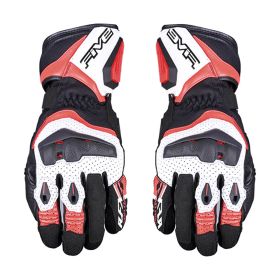 Motorcycle Gloves FIVE RFX4 EVO AIRFLOW Summer Leather White Red Fluo
