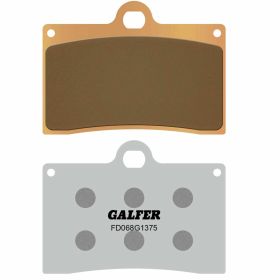 Plaquettes de frein GALFER pour moto en métal fritté CE 69,6x51,0x8,2 mm