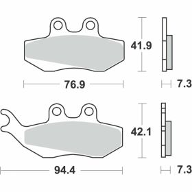 GALFER Sportbremsbeläge S18 41,9x76,9x7,3 mm und 42,1x94,4x7,3 mm