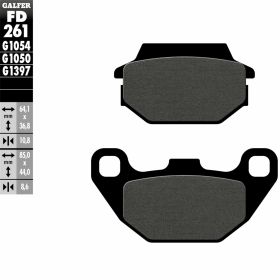 GALFER Motorradbremsbeläge SPORT S25e homologierte Größen 43x85x9 mm und 37x64x11 mm