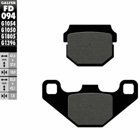 GALFER Sport Pads S16 Abmessungen 42,4x84,9x7,0 mm und 37,0x47,4x9,0 mm