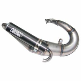 GIANNELLI Vintage Racing Exhaust in silver steel with black silencer for 110cc engines