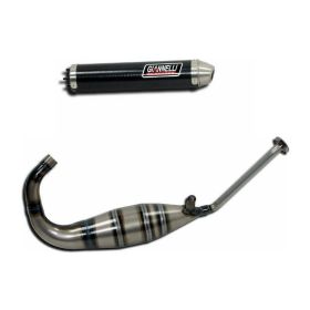 Complete GIANNELLI exhaust approved 2T carbon silencer for Derbi GPR 50