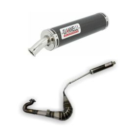 Silencieux en carbone GIANNELLI complet pour échappement route 2T pour Derbi GPR 125 NUDE