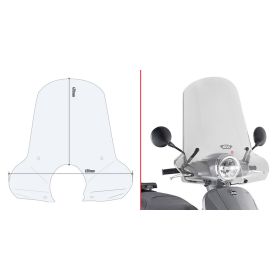 GIVI Transparent Windscreen 47x66cm for SYM Fiddle 125 Euro 5
