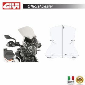 GIVI Transparent Windscreen 44x48cm for KTM 390/790 Adventure/R