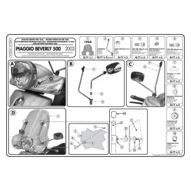 Windshield mounting kit for 106A for PIAGGIO Beverly/Beverly Tourer
