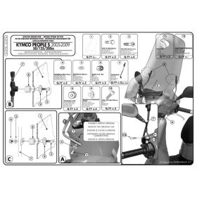 Kit de montage de pare-brise pour 137A pour KYMCO People S 50-125-200