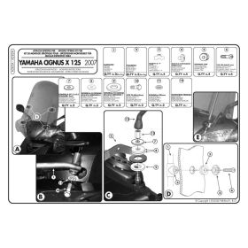 Kit attacchi parabrezza per 102A/128A per MBK Flame X/Cignus X 125