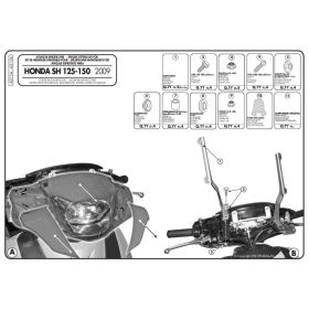 Windshield mount kit for 311A/313A for HONDA SH 125i-150i